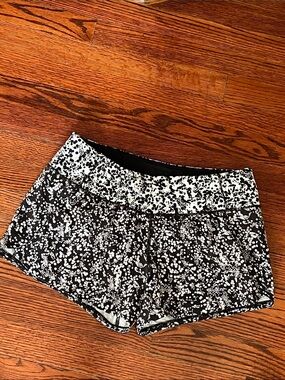 lululemon athletica Black & White Speckle Athletic Shorts